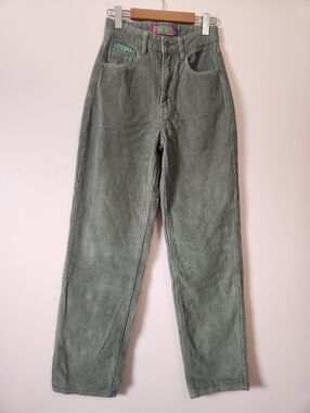Empyre Tori Sage Green Corduroy Baggy Skate Pants Size 0 High Rise Skater Y2K